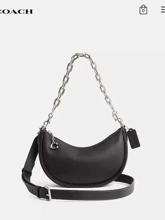 Coach Handbags - Coach Mira Black Leather Crescent Shoulder and Crossbody Bag